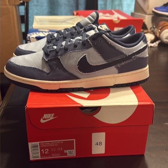 Nike Dunk Low Blue Denim Sneakers - Picture 1 of 5